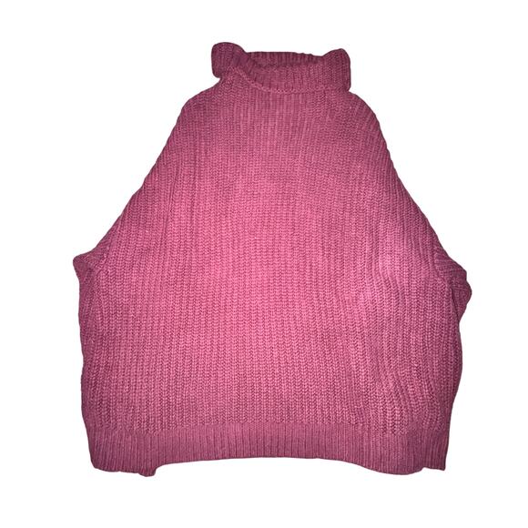 Free People Swim Too Deep Pullover Sweater Womens Size XS Burgundy Red Oversized - Picture 3 of 5